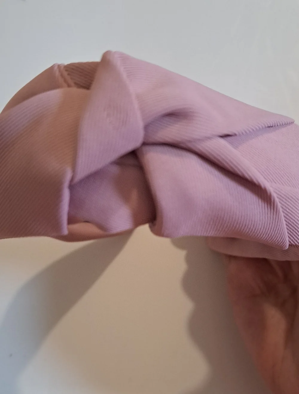 Hand Made Mauve Pink Wide Knot Headband